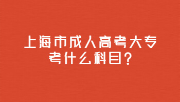 上海市成考大专考什么科目?