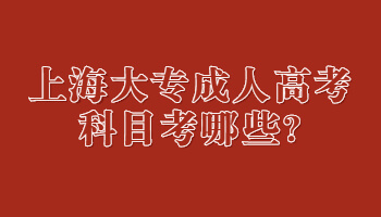 上海大专成考科目考哪些?