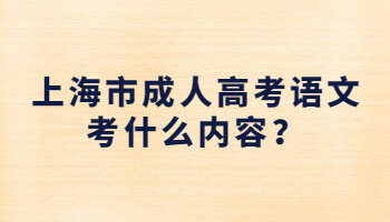 上海市成考语文考什么内容？